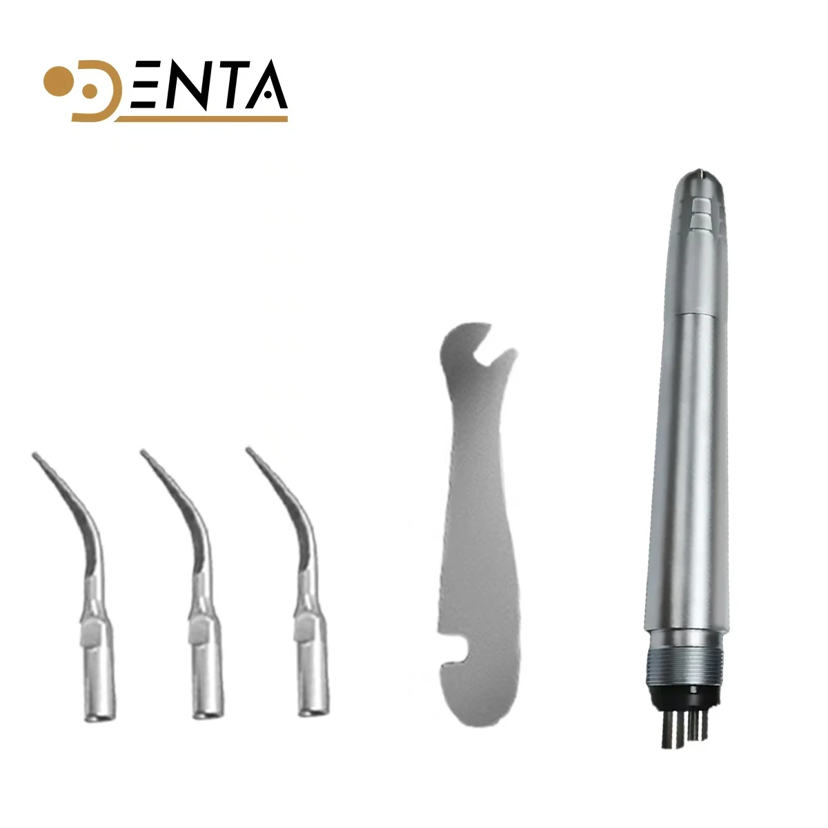 4-Hole Ultrasonic Scaler Handpiece Kit - w/G1/G2/P1 Tips for Teeth Cleaning
