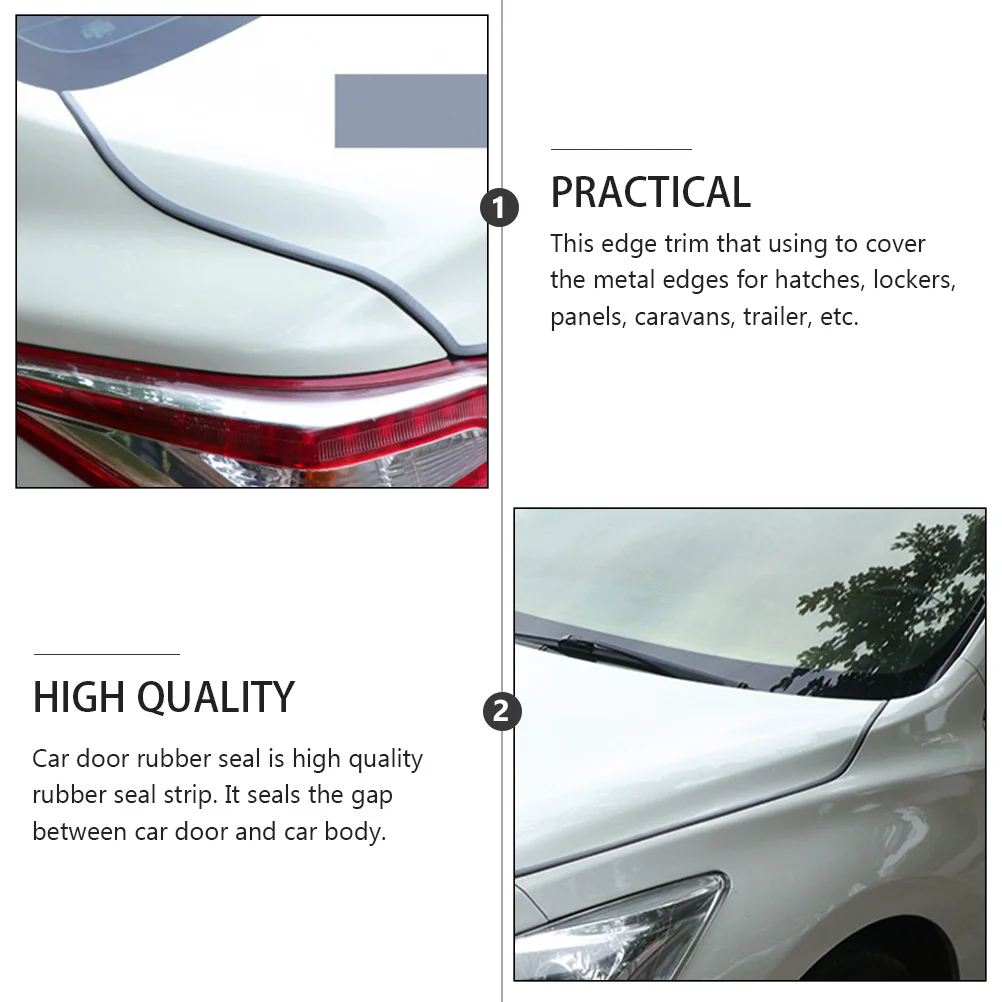 

Car Door Anti-Collision Strip Rubber Trim Sealing Edge Guard For Cars Trailers Caravans Weatherproof Dustproof Grey