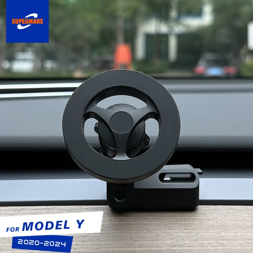 For Tesla Model Y 2024 2023 2022 2021 Strong Magnetic Phone Holder for iPhone 15 14Pro Max with Unique Design Air Outlet Base