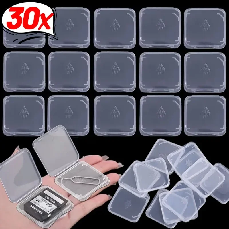 30/1PCS Transparent TF/SD Memory Cards Protective Case Holder Storage Boxes Portable Mini SIM Card Prevent Dirt and Damage Box