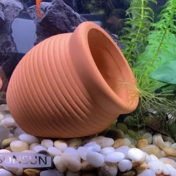 Ceramics Jar Fish Tank Decoration Aquarium Shelter Cave for Amano Shrimp Cichlid Bonsai Fish Spawning Breeding to Play Hide Rest