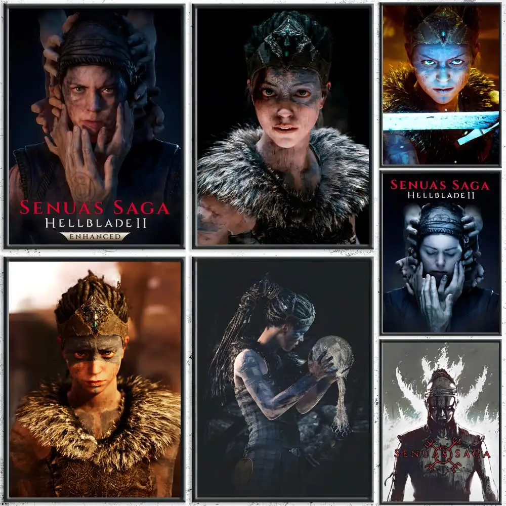 ملصق Gae S-Senua's Saga: Hellblade II للخط عالي الدقة من القماش مجانًا مقاوم للماء لجميع الفضاء لتزيين الحائط