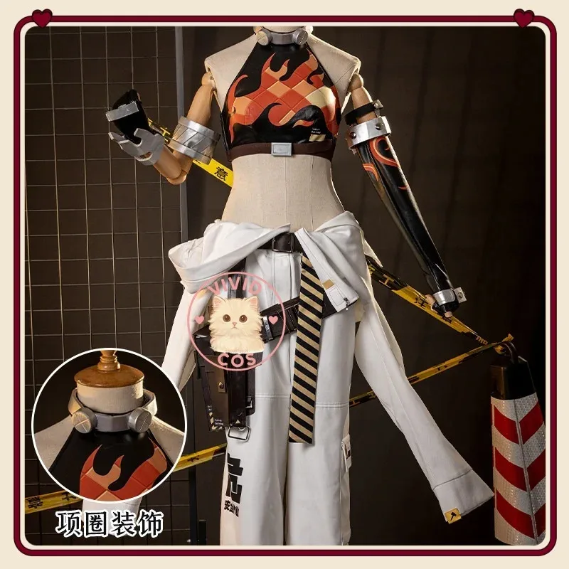 ABC123Zenless Zero Zone Run One White Bear Operator Heavy Industries Cosplay Costume Industrial Aesthetic Clothing