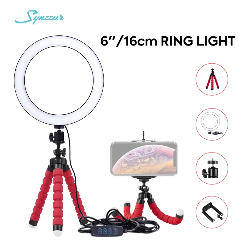 6inch16cm Led Ring Light Desktop Stand USB Plug Lights With 3 Light Modes 11 Brightness Level Lamp For Youtube Videos And Makeup