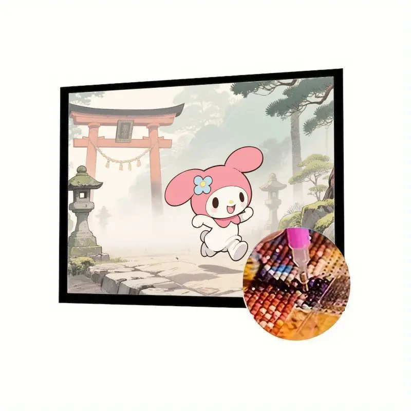 

1 шт. Набор для алмазной живописи «My Melody» 5D «сделай сам» — полная дрель Sanrio, аниме, мультяшная вышивка стразами — милая кавайная моя мелодия Runnin