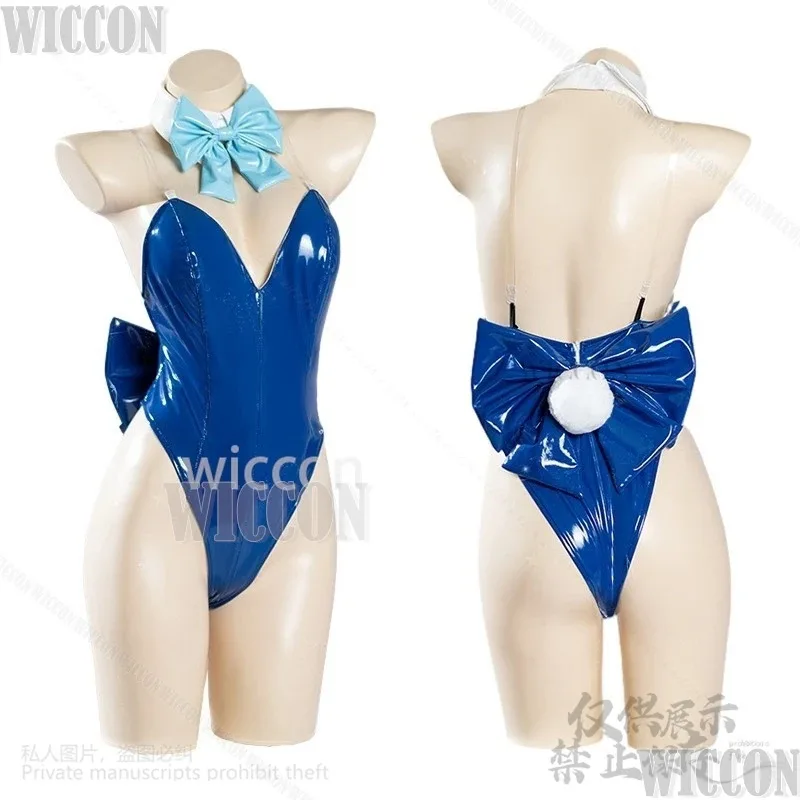 

a7d@Blue Archive Cosplay Asuma Toki Clothes Y2K Blue Sexy Jirai Kei Bunny Girls Jumpsuit Rabbit Ears Wig Comic Con Women Customi