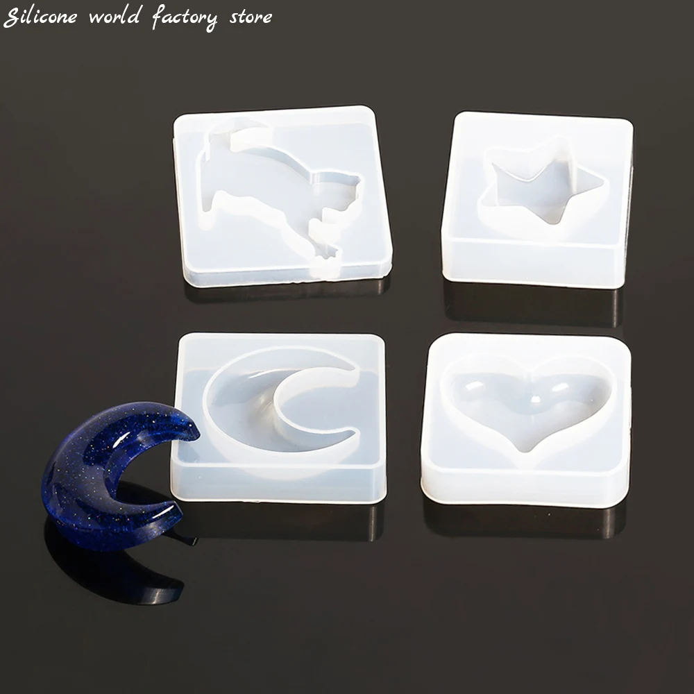 Pendentif en silicone en forme de pentagramme du monde, lune, cœur, chat, compte tenu du moule en silicone, artisanat, porte-clés, cristal exécutif, élection, résine xy