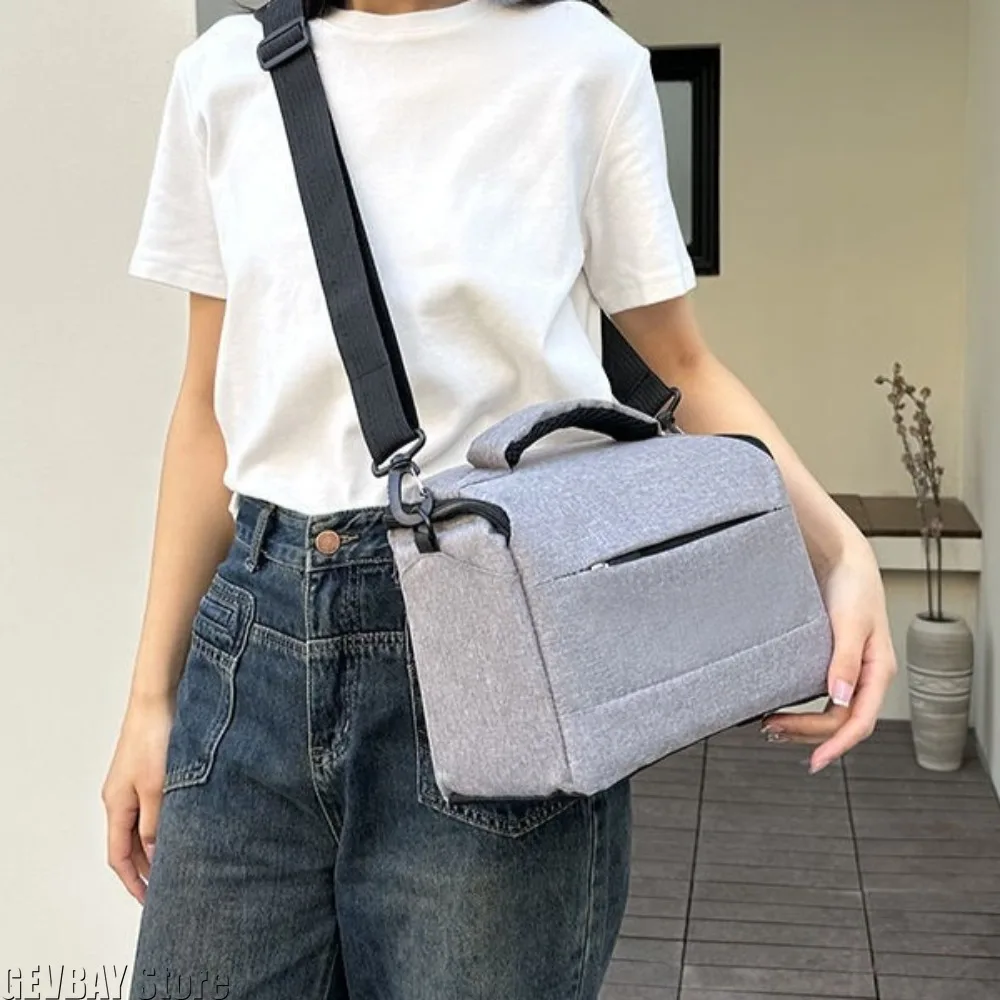 Photographer Camera Shoulder Bag Oxford Cloth Crossbody Case Portable for Sony Nikon Canon Panasonic DSLR Mirrorless