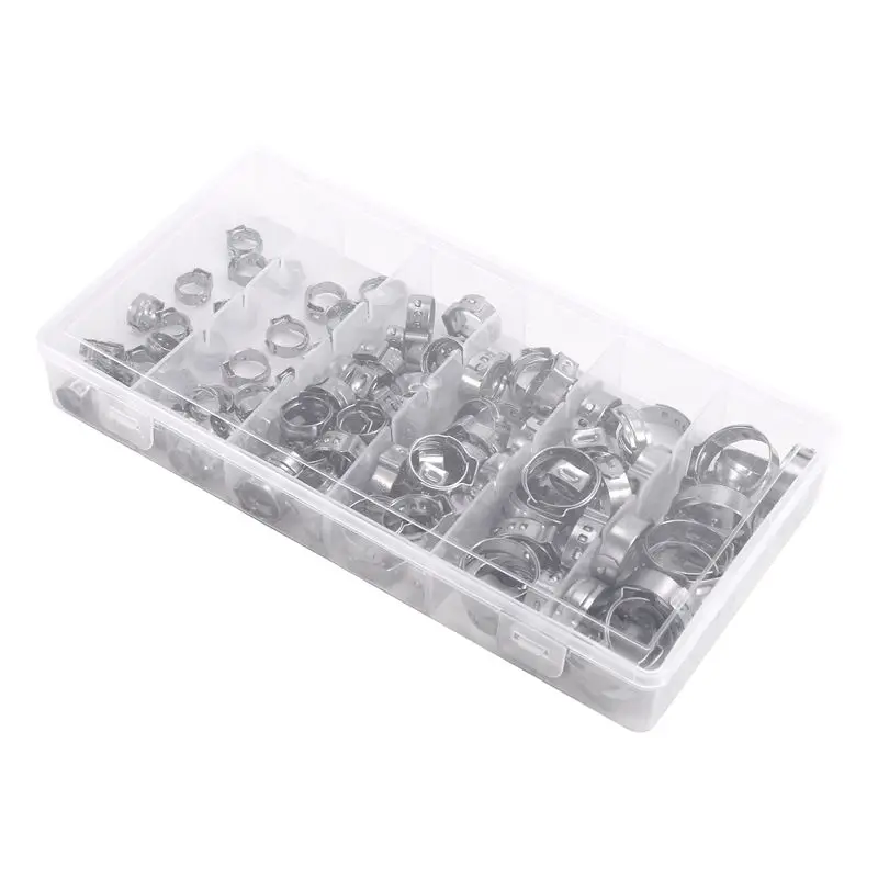 

ABLG 130 шт. Хомуты для шлангов однозажимные бесступенчатые 5.8-21 мм, из нержавеющей стали, для герметизации различных типов шлангов