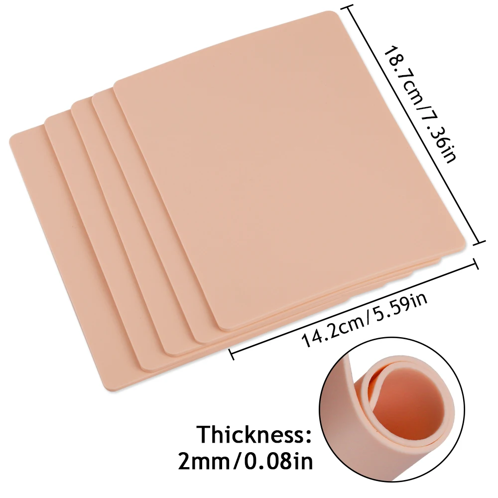 2MM Tattoo Practice Skin Silicone Tattoo Fake Skin for Tattoo Eyebrow Lip Body Art Tattoo Training Leathers Tattoo Accessories