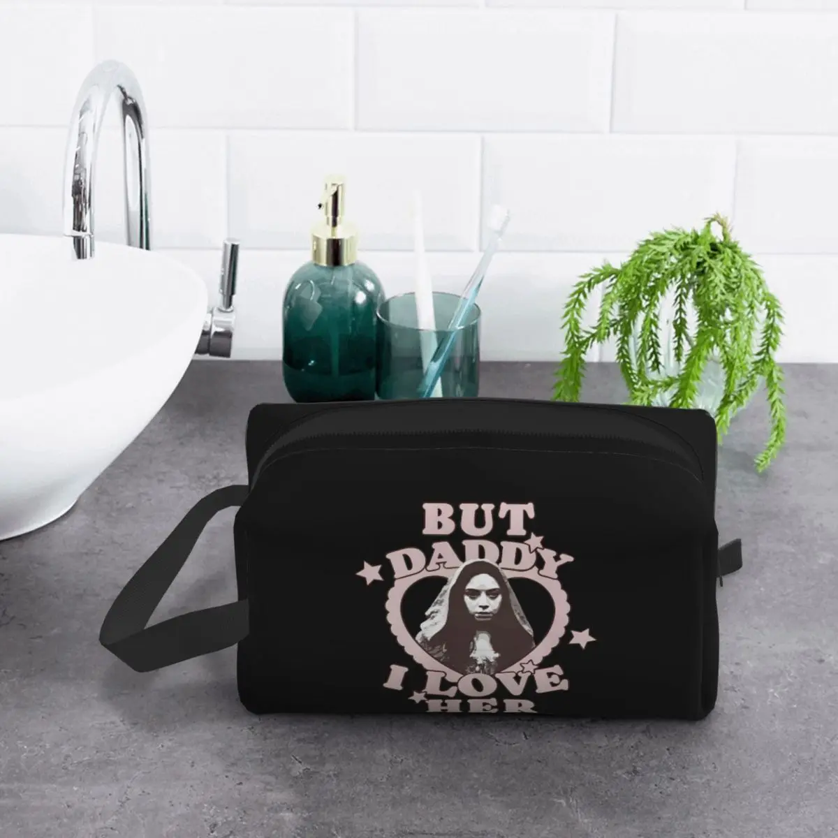 Pero papá me encanta su Aubrey Plaza es Rio Vidal bolsa de maquillaje organizador de cosméticos almacenamiento Dopp Kit bolsa de cosméticos de aseo