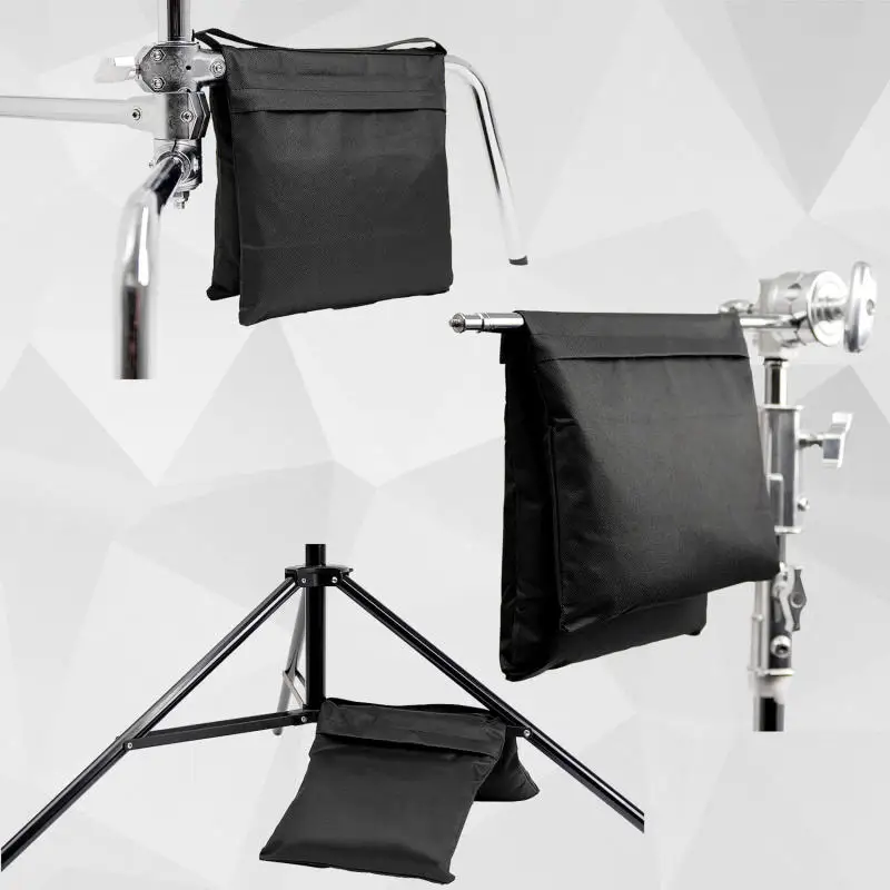 2pcs Black Sand Bag Weight Bags For Photography Studio Video Studio Stand Sandbag For Light Stands Boom Arms Tripods