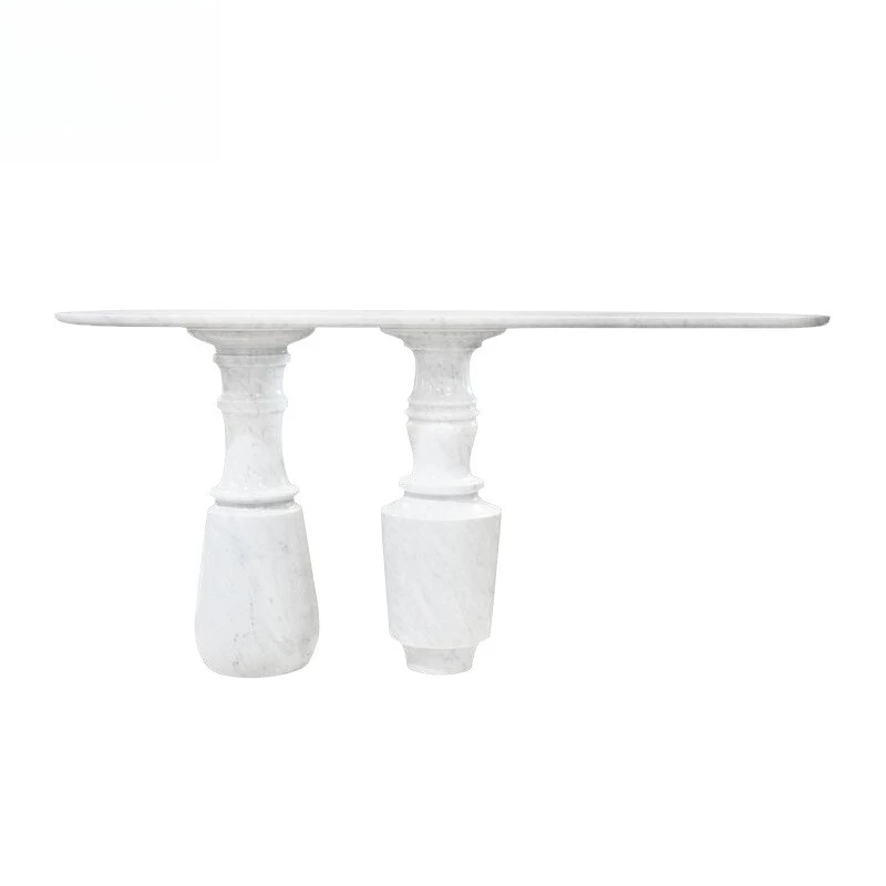 

Light luxury art marble entrance table villa living room designer high-grade solid entrance table
