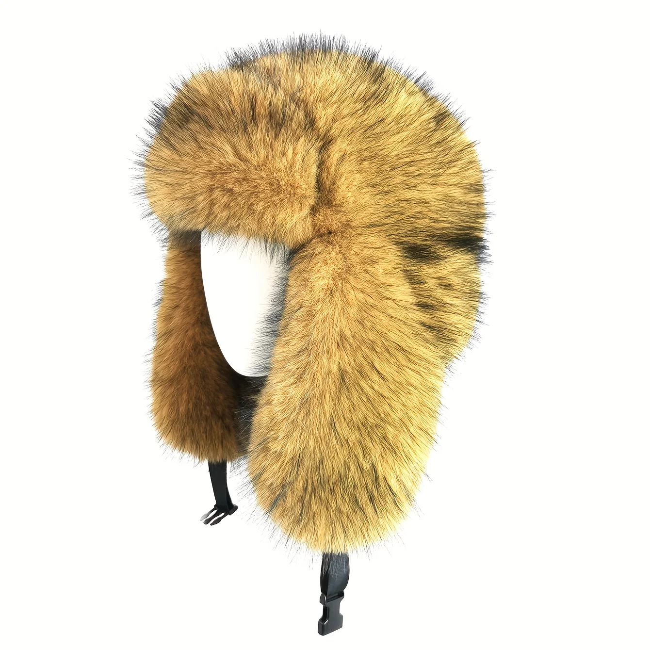 Vintage Faux Fur Ushanka - Warm Ear Flap Hat for Skiing, Hiking & Daily Use. Durable & Classic Style with Hook-and-Loop Closure.