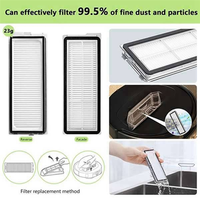 B98A-Replacement Main Brush, Dust Bag, Hepa Filter& Mop Cloth- 20PCS Kit For Roborock Q Revo Maxv/P10 Pro Vacuum Cleaner