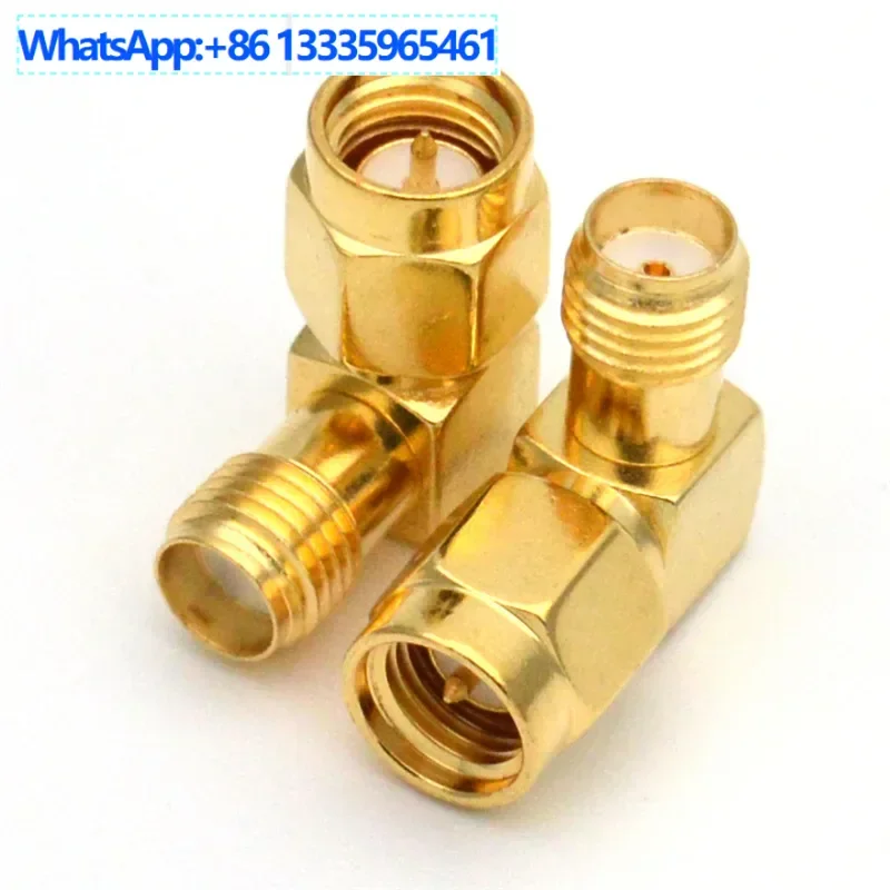 

50PCS SMA-JKW antenna adapter L-shaped 90-degree elbow, male to female RF head All copper gold-plated