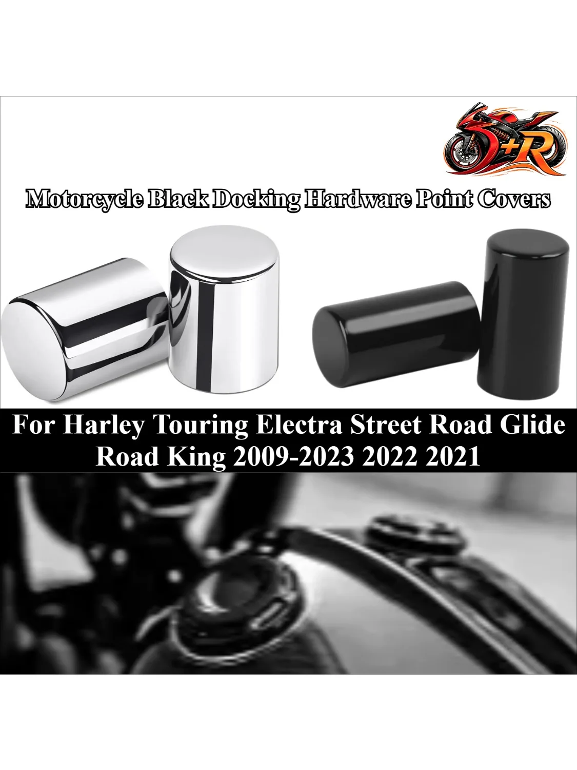 

NEW Motorcycle Black Docking Hardware Point Covers For Harley Touring Electra Street Road Glide Road King 2009-2023 2022 2021