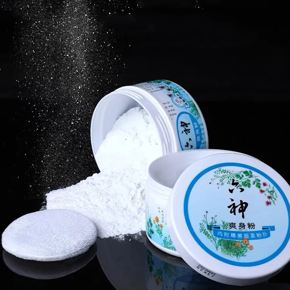 Liushen Talcum Powder 150g Underarm Antiperspirant Cooling Dry To Relieve Itching Sweat And Dampness With Soft Puff