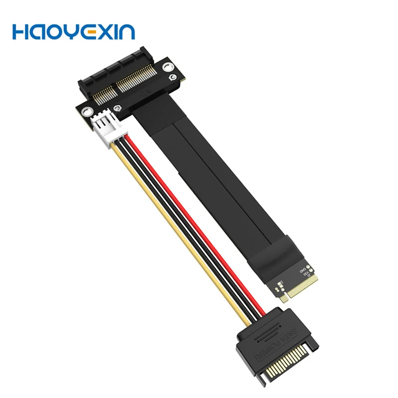 M2 TO PCIE Riser PCIe X4 PCI-E3.0 4x To M.2 NVMe M Key 2280 Riser Card Gen3.0 Cable M2 Key-M PCI-Express Extension Cord 32G/bps