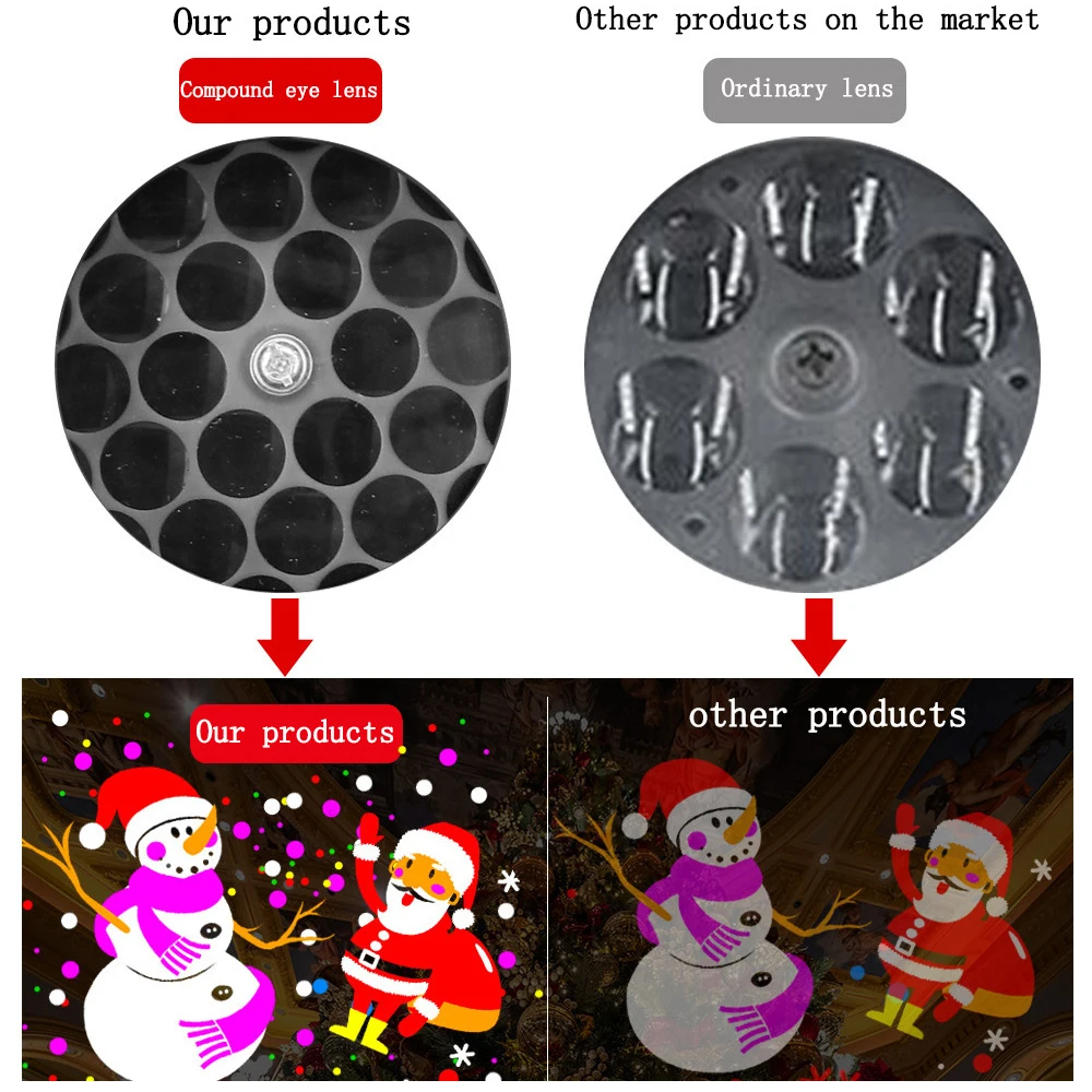 Weihnachts feier Lichter Bühnen licht LED Projektor Licht eingebaute 16 Muster Innen-und Außen laser lampe Weihnachts beleuchtung