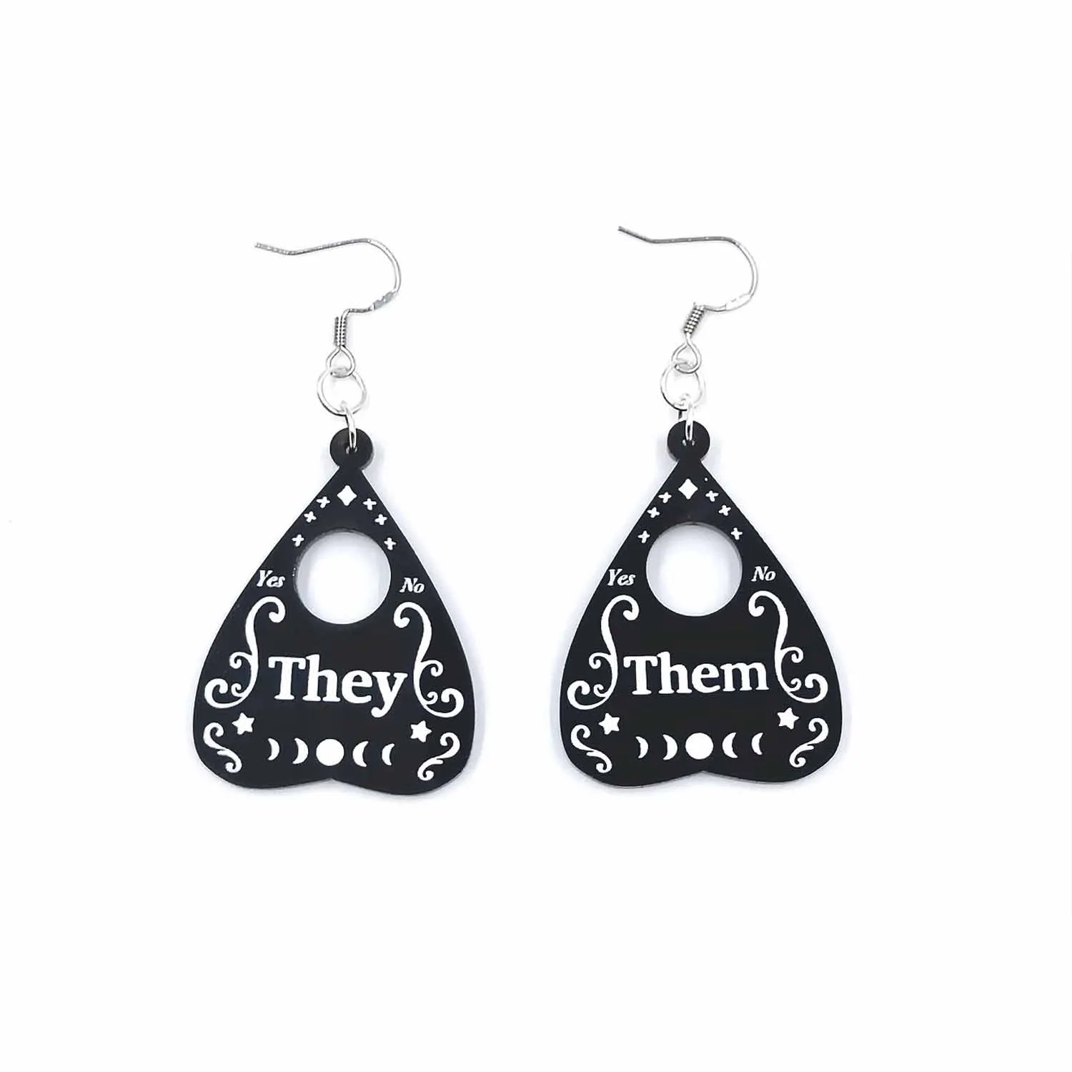 They Them Nonbinary Earrings Pride Earrings for Women Ouija Board Witch Goth Earrings Jewelry