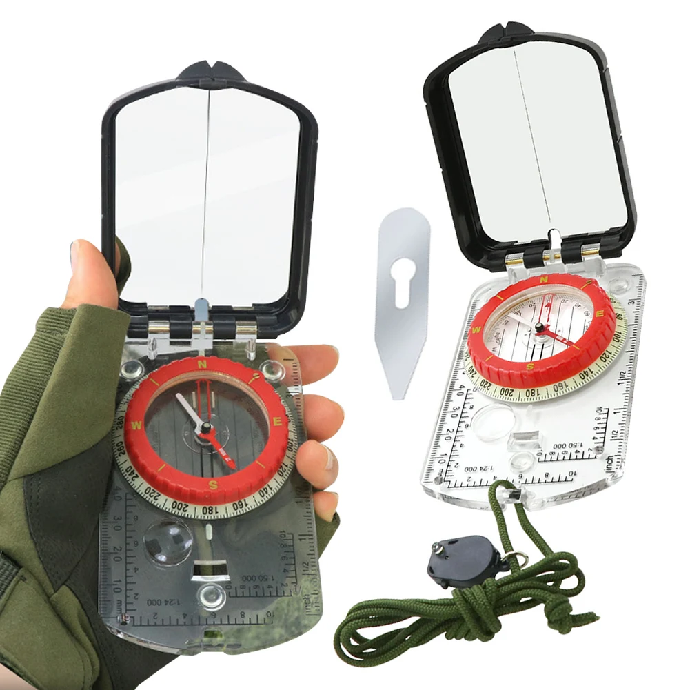 Portable Digital Compass Outdoor Camping Compass Lightweight Camping Survival Compass Fluorescent Ring Compass for Climbing