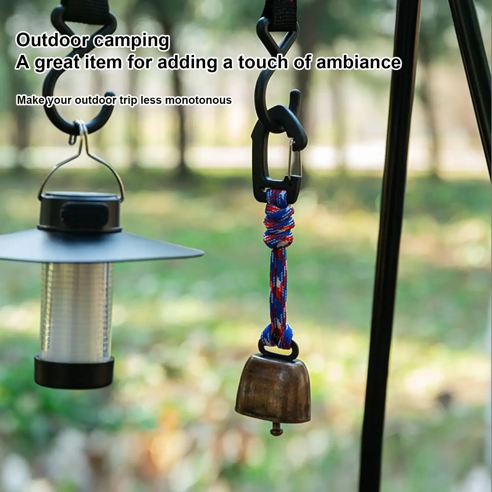 Super Loud Bear Scare Bell Outdoor Bear Bell Camping Gear With Keychain Bear-Repelling Iron Bell For Backpacking Hiking Walking