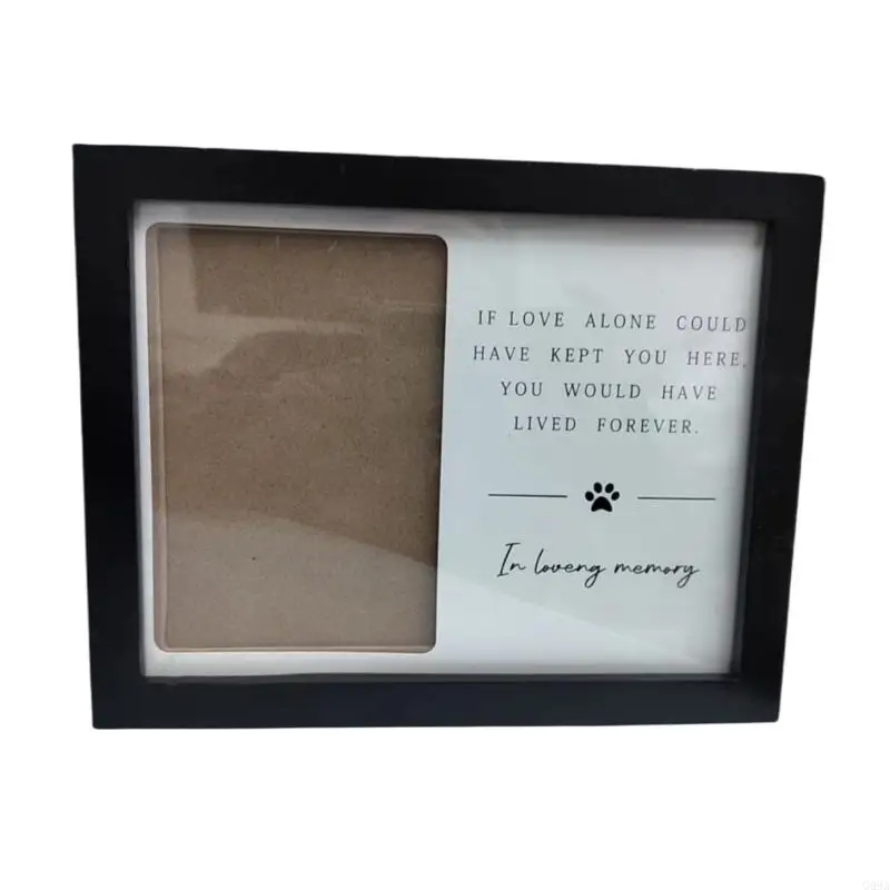 G99A Loving Tributes Pet Memorial Wood Frame for 4x6Inch Photo Glowing Holder for Bereaved Pet Owners 4x6 Pictures Frame