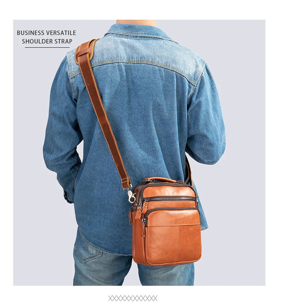 WESTAL Crazy Horse Leather Vintage Shoulder Straps Adjustable Men's Satchel Straps Metal Man Women's Satchel Straps