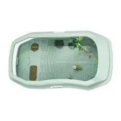 Turtle Tank Aquarium Baby Turtle Habitat With Lid Pet Turtle Habitat Detachable Double Layers Turtle Tank Anti-Slip Tortoise