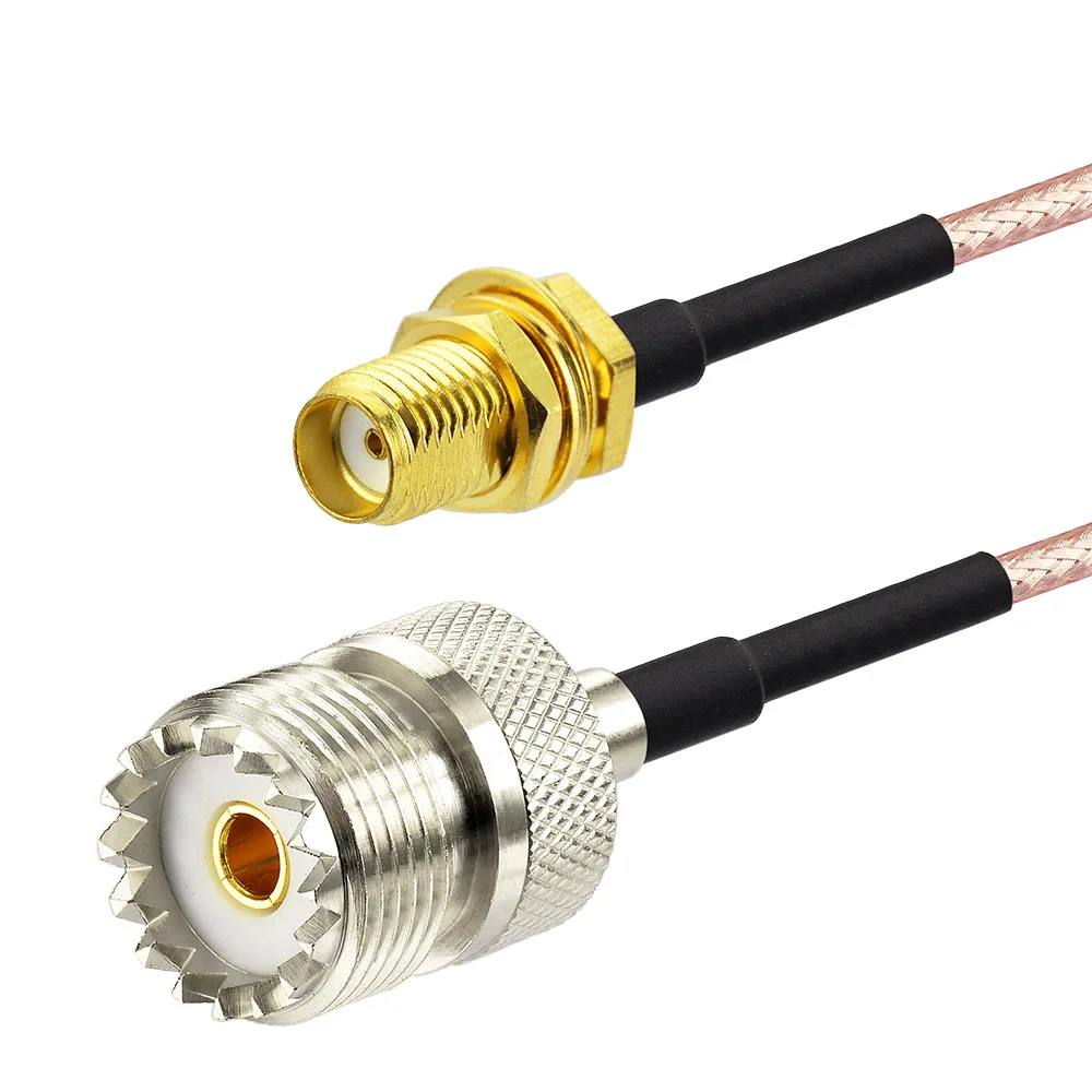 Superbat UHF Female SO239 SO-239 to SMA Female RF Coax Connector RG316 Extension Cable -Ham Radio Antenna Adapter Cable Assembly