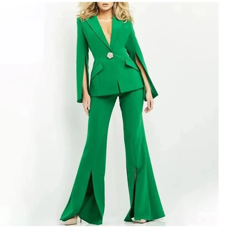 Revers Chique En Elegante Vrouw Set Enkele Gesp Sets Van Vrouwen 2 Stuks Elegante Moderne Sociale Vrouw Blazer Suits Vrouwen kleding