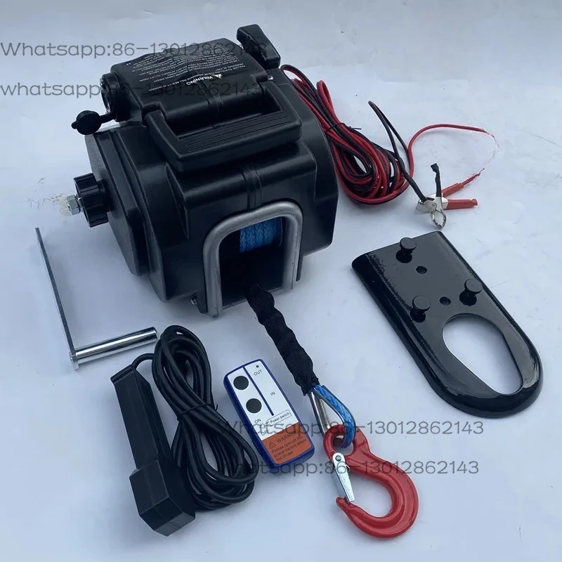 Electric winch 12V 5000 pounds off-road vehicle 6500 portable marine self driving equipment