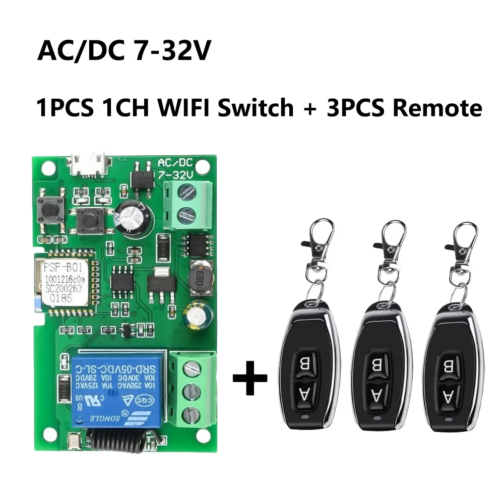 

Ewelink RF 433 МГц WIFI модуль переключателя AC/DC 7-32 В 1 канал беспроводное реле приложение Smart Life дистанционное управление Alexa Googole Home