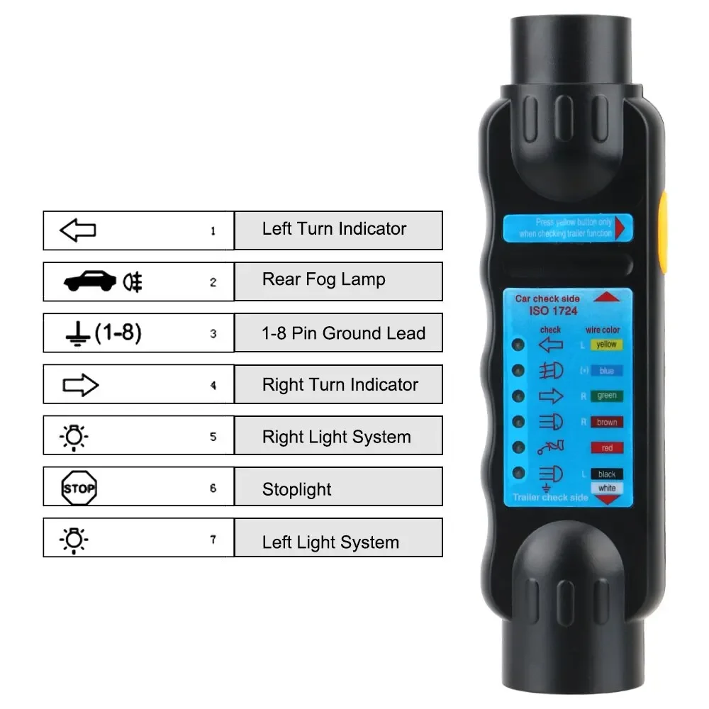 12V 7 Pin Car Towing Light Tester Trailer Plug Socket Diagnostic Tools Caravan Towing Tow Bar Light Wiring Test Accessories image 2