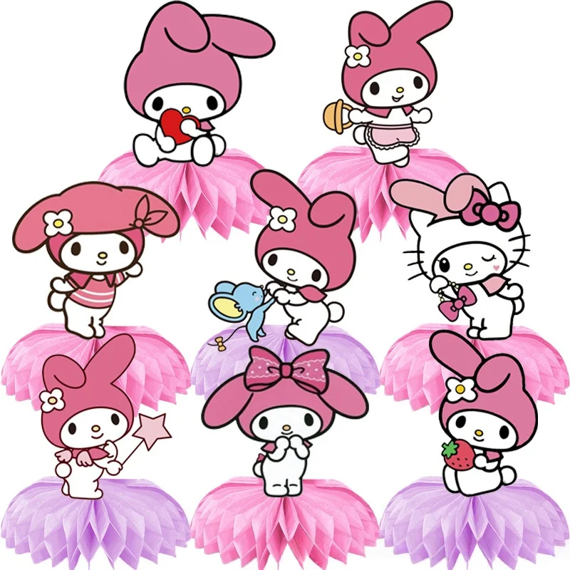 

New 8 Pieces Melody Theme Birthday Party Decoration Kids Party Supplies Cupcake Decoration Background Centerpiece