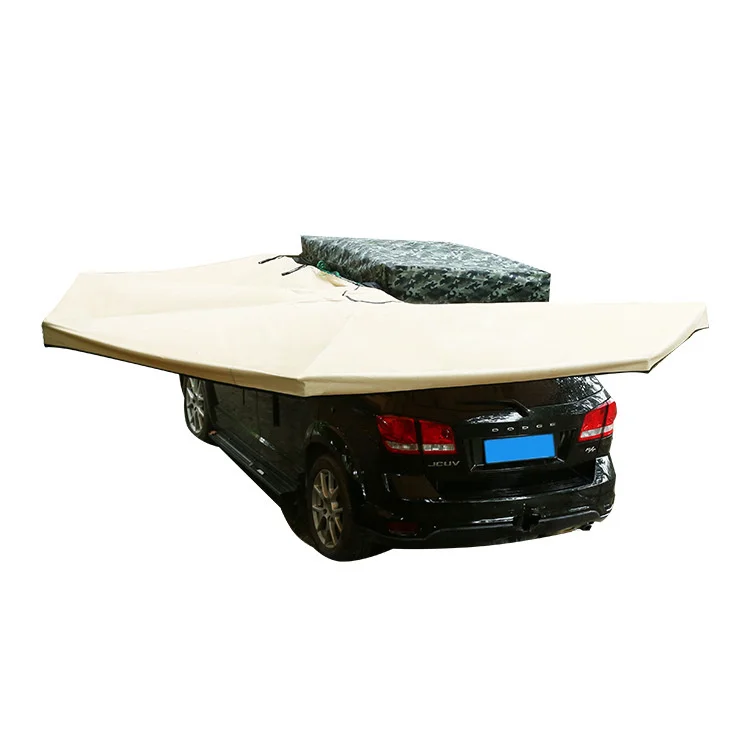 Retractable folding car roof side awning 270 degree cover tent camping umbrella free standing