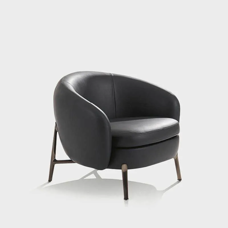 Simple single sofa chair Modern matte leather armchair fabric