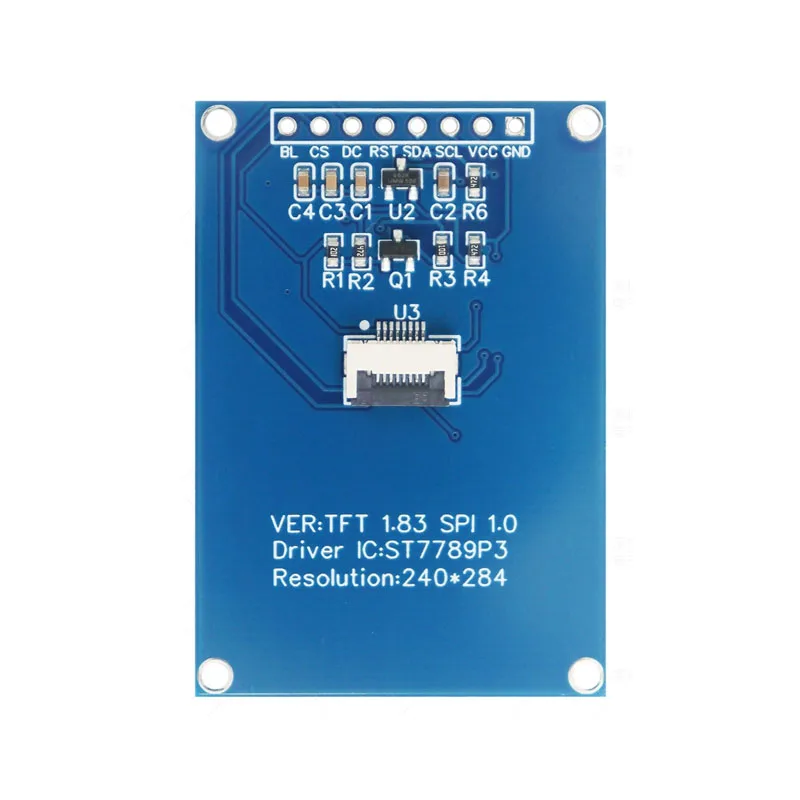 1.83-inch TFT LCD Display Module 240x284 Resolution ST7789 Driver SPI Interface, IPS Full View Screen Full-Color Display Module