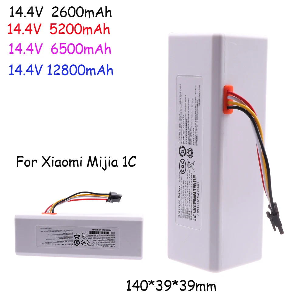 NEW 14.4V 2600mah 5200mAh  P1904-4S1P-MM Battery For Xiaomi Mijia 1C STYTJ01ZHM Robot Vacuum Mop Cleaner Accessories Parts