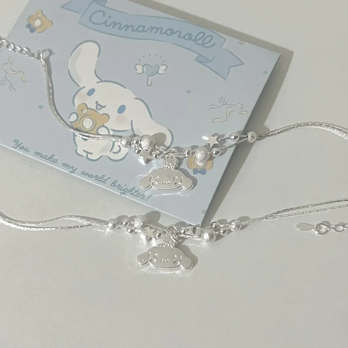 

Sanrio Hello Kitty Cinnamoroll Bracelet Silver Alloy Kuromi Kawaii Y2K Cute Braceleted Girlfriend Gifts Anime Toys for Girls