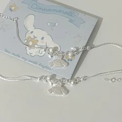 Sanrio Hello Kitty Cinnamoroll Bracelet Silver Alloy Kuromi Kawaii Y2K Cute Braceleted Girlfriend Gifts Anime Toys for Girls