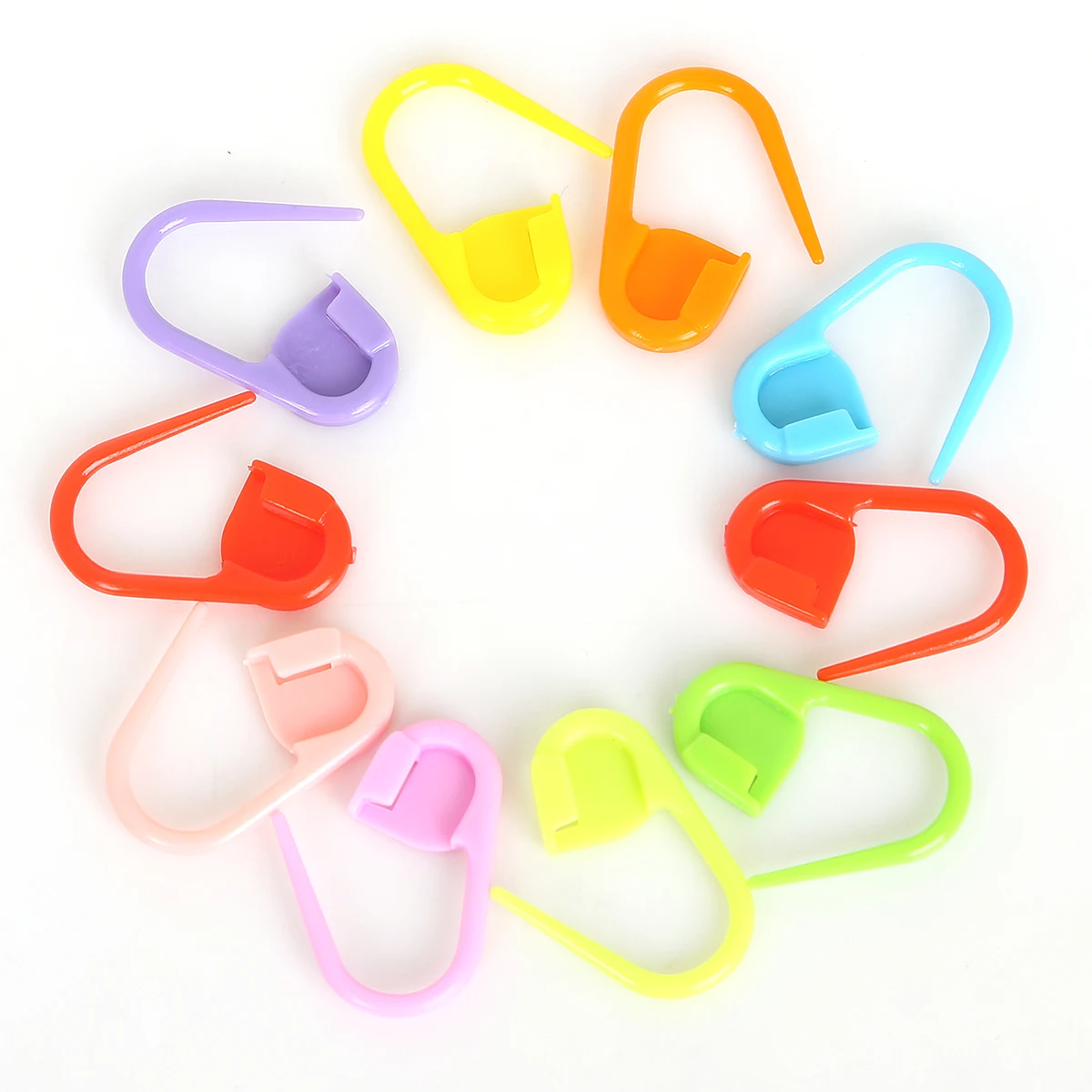 

10pcs 22mm Long Mixed Color Knitting Tools Small Plastic Buckle Pin Anti Unlock Marking Buckles Marker Pins Sweater Counter Mark