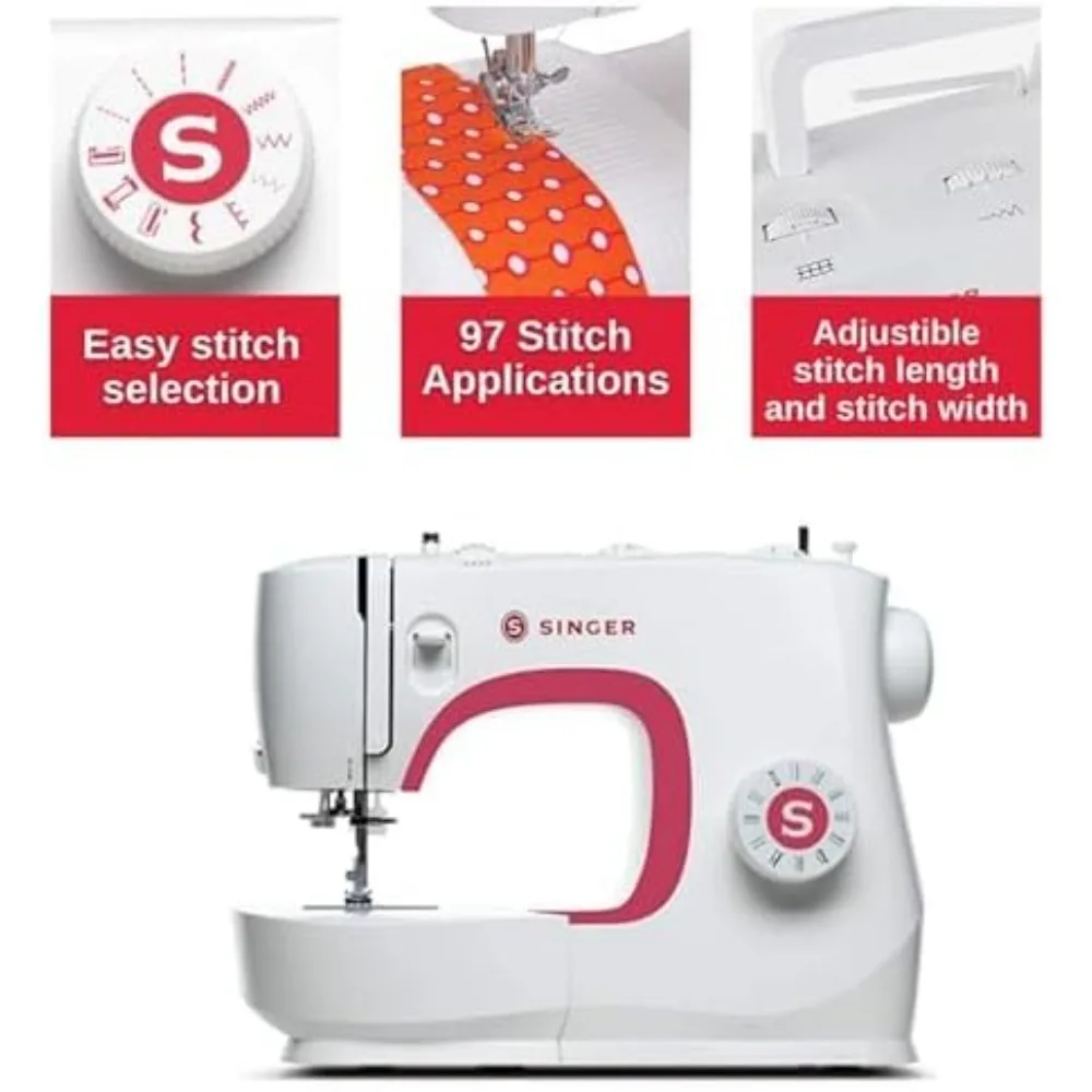 ماكينة خياطة MX231 خفيفة الوزن ومحمولة مع مجموعة ملحقات ودواسة قدم |   97 تطبيقات غرزة