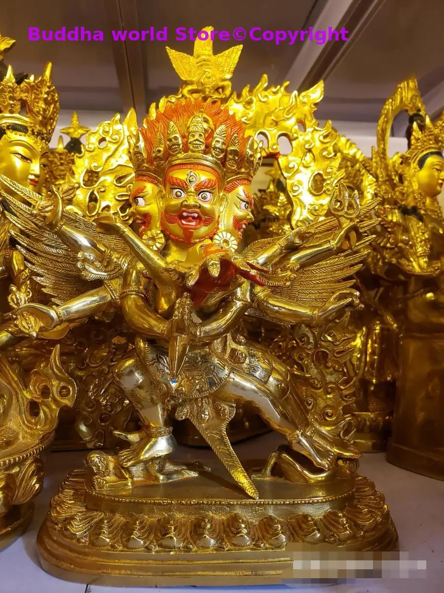 30 large Asia Buddhism home temple Patron saint gilding standing Vajrakila PUBA Yamantaka Buddha statue bless Safety Health luck