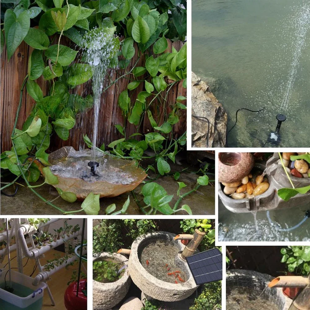 7V 1.4W Solar Panel Water Pump Set Adjustable Spray Height For Garden Bird Bath Small Pond Outdoor Landscape Fountain Kit