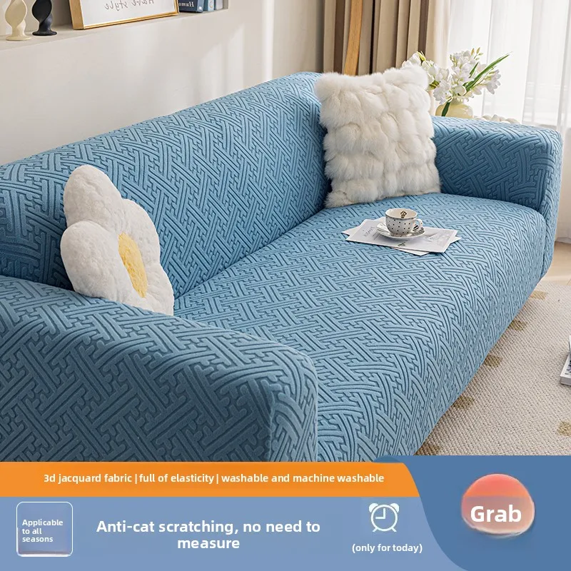 Full Stretch Sofa Cover Modular Sectional Sofas Multiple Length Sizes Solid Geometric Options Dust Cat Scratch Protective Home