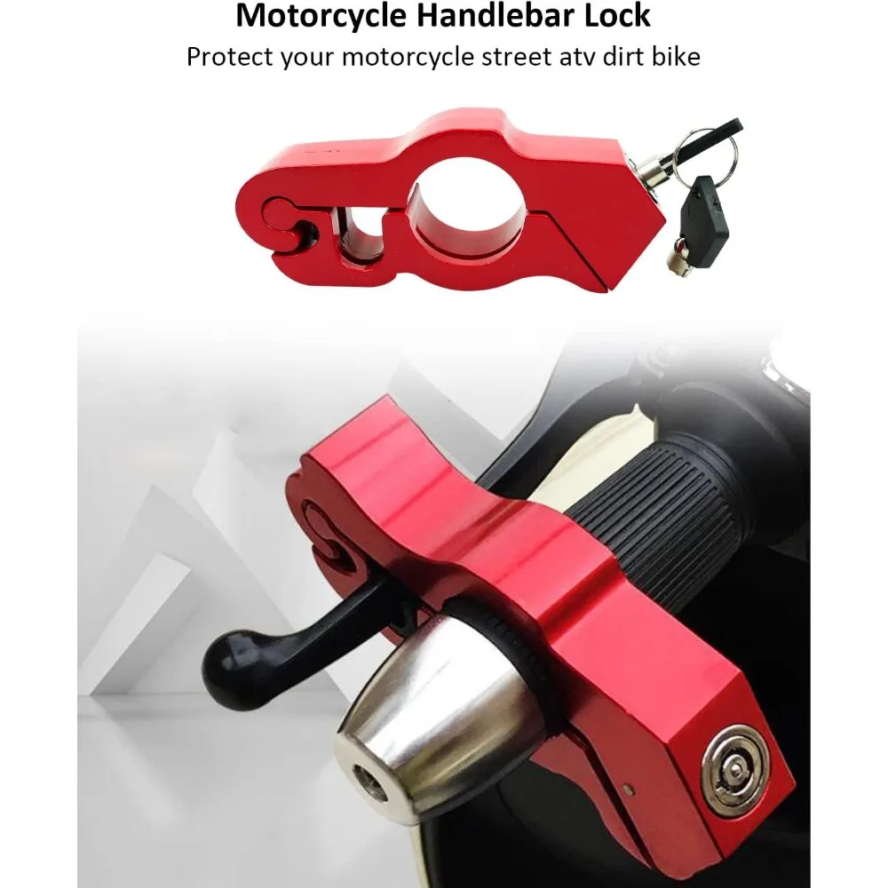 Motorcycle Handlebar Lock  Handle Solid Lock Imitating Steal Lock Pull Rod ATV Dirt Street Bikes Handlebar Brake Anti Theft