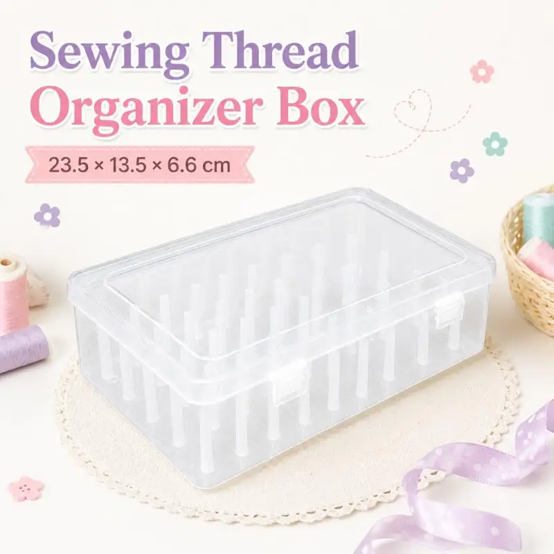 Nähzubehör-Aufbewahrungsbox für 42 Spulen, Spulenhalter, Tragetasche für Faden, Bastelbedarf-Organizer – Detail 1