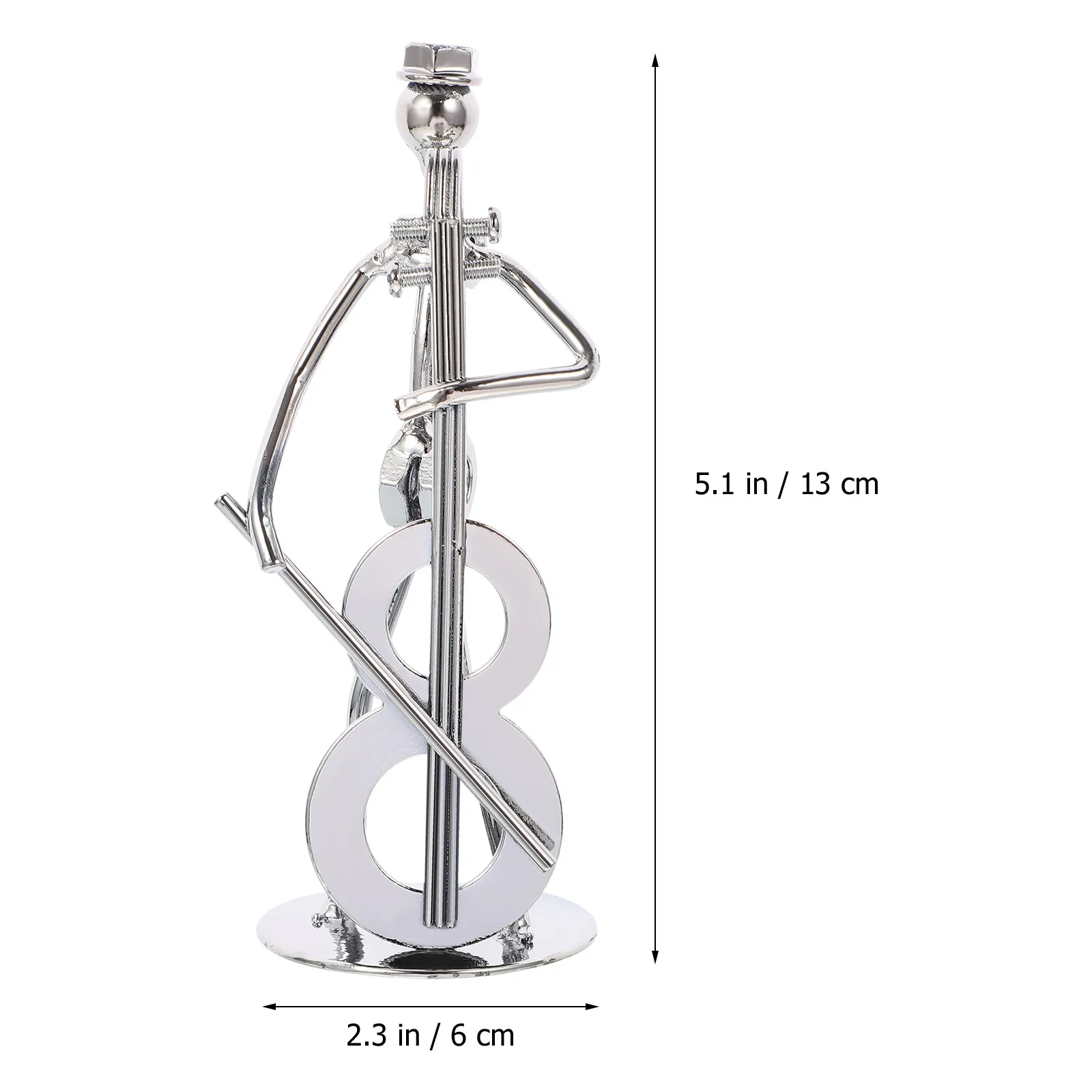 1Pcs Cello Shaped Musician Ornament Eco Friendly Iron Decorative Gift for Office Living Room Bar Cafe Desk Simple Stylish Art